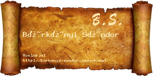 Bárkányi Sándor névjegykártya